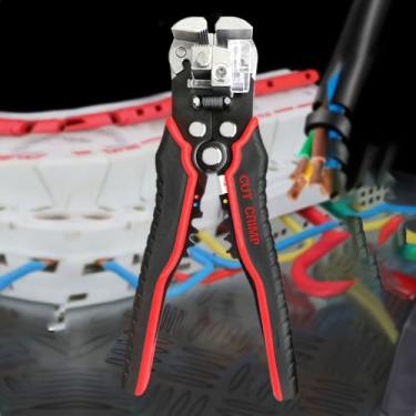 Imagem de Ferramenta de descascador de fios automático de 0,2 a 6 mm de alcance ergonômico com cabo vermelho autoajustável para automóvel doméstico elétrico, preto