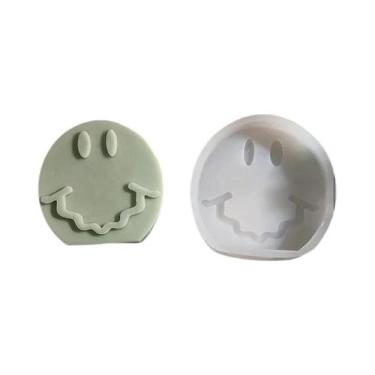 Imagem de Moldes De Silicone Para Velas Com Rosto Sorridente DIY 3D Abstrato Par