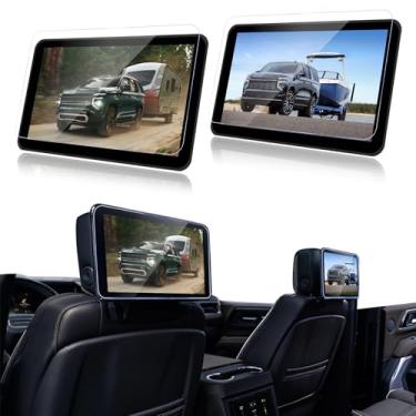 Imagem de XCNGSUA 2 PACOTES 2026 2025 Tahoe Suburban Protetor de tela de vidro temperado (telas de 32.0 cm no banco traseiro) para Chevy Tahoe 2021-2025 2026 Acessórios para tela sensível ao toque de DVD