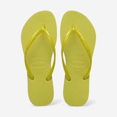 Imagem de Chinelo Havaianas Slim Verde, Wild lime, 35/36