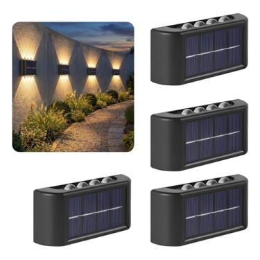 Imagem de Kit 5 Luminária Solar Sensor Jardim Parede Prova Dágua 8 Led
