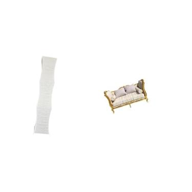 Imagem de Whtkoph Sofá de Madeira em Miniatura para Sala de Estar de Casa de Bonecas, Abajur de Papel para Chão, Capa para Abajur, Cúpula para Luminária, Mu