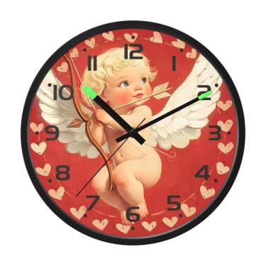 Imagem de SEHANY Lindo relógio de parede anjo silencioso sem tique-taque relógio redondo operado por bateria 30 cm controle de som luz noturna relógios de parede para sala de estar, cozinha, quarto, escritório