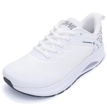 Imagem de MAFEKE Tênis feminino de caminhada com bico largo para fascite plantar, suporte de arco, ortopédico, largo, atlético, tênis de corrida para mulheres, tamanho 36-42, Branco, 6 Wide