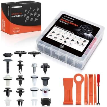 Imagem de A-Premium Kit de clipes de retenção de carro de 190 peças (19 tamanhos) compatível com Nissan Sentra 2020-2024, para-choque dianteiro para-choque capô guarnição de porta capa auto pino de plástico