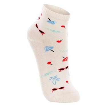 Imagem de Meia Cano Curto Lupo 04570-357 Feminina Estampada Algodão T. 34/39, 34