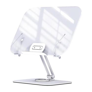 Imagem de Suporte para livros de culinária, suporte para livros ajustável,Estante giratória multiuso para livros - Suporte para laptop fácil de usar, suporte ergonômico para tablet, laptop, receita