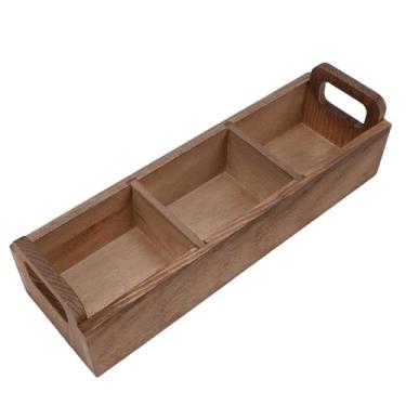 Imagem de MAVIS LAVEN Organizador de Saquinhos de Chá, Caixa de Armazenamento de Chá de Madeira Com 3 Divisórias e Duas Alças, para Café, Açúcar, Bancada, Escritório, Casa