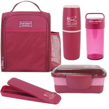 Imagem de Kit Bolsa Térmica Marmita 5 Peças Coleção Joy Nova Jacki Design, Marsa