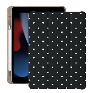 Imagem de BlHMCASE Lindo coração de bolinhas para iPad (A16) 11ª geração 2025, para iPad 10ª geração, capa de 10,9 polegadas 2022 com suporte para lápis, hibernar/despertar automático, capa traseira de TPU