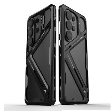 Imagem de HAOMRIYL Capa de metal para Samsung Galaxy S26 Ultra, capa de proteção minimalista de liga de titânio oca traseira à prova de choque capa de grau militar, preta, S26 Ultra