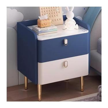 Imagem de Mesa de cabeceira moderna de madeira maciça minimalista estilo creme pequeno armário de armazenamento prático (B)