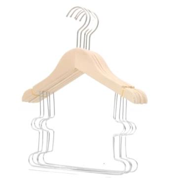 Imagem de Cabides de roupas cabides de madeira para roupas terno tronco ombro largo armário cabides de metal para meninos meninas cabides de roupas para casaco (cor: 5 peças) (10 peças tamanho único)