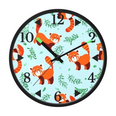 Imagem de STAYTOP Lindo relógio de parede de LED guaxinim para quarto com brilho noturno, relógios de parede silenciosos de 30 cm para decoração de sala de estar, controle de som, relógio de parede moderno que