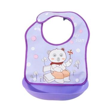 Imagem de Babador Impermeável Para Bebês Com Bolso 3D Removível Para Alimentos, 