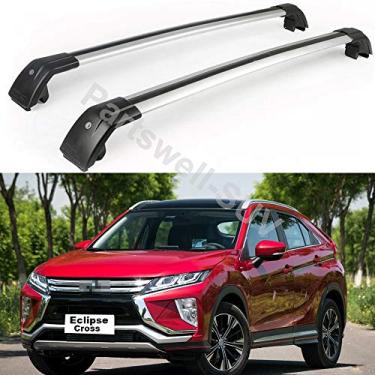 Imagem de YiXi-Partswell 2 peças de rack de teto travável barras transversais bagageiro alumínio adequado para Mitsubishi Eclipse Cross 2018-2021- prata