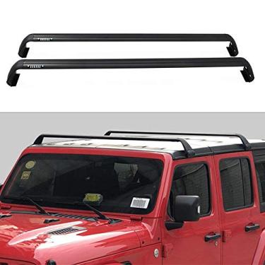 Imagem de YiXi-Partswell 2 peças de rack de teto barras transversais bagageiro adequado para Jeep Wrangler JL 2018-2020