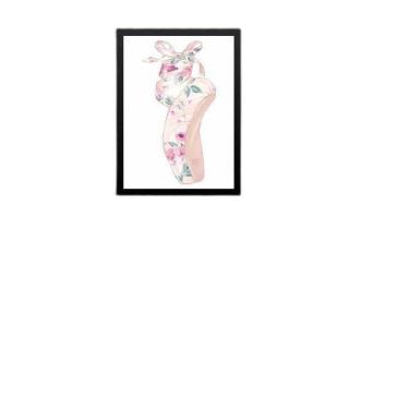 Imagem de Quadro Infantil Menina Sapatilha De Balé 24X18Cm