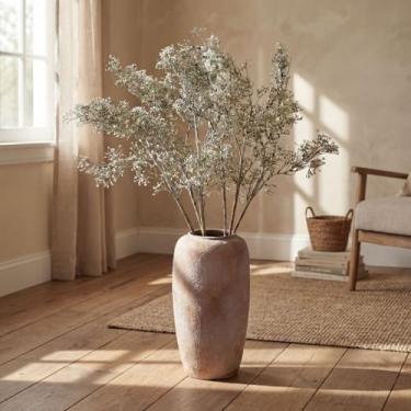 Imagem de Giegxin 6 peças de flores artificiais para bebês de 42,5 polegadas, ramos de flores artificiais verdes, hastes de vegetação artificial, caules de plantas falsas para casa, escritório, vaso, decoração