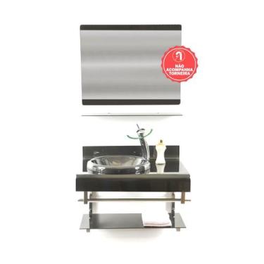 Imagem de Gabinete de Vidro 70cm para Banheiro Espanha - EKASA, Grafite