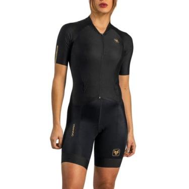 Imagem de Macaquinho ciclismo feminino Free Force Training Black Gel, Preto, G