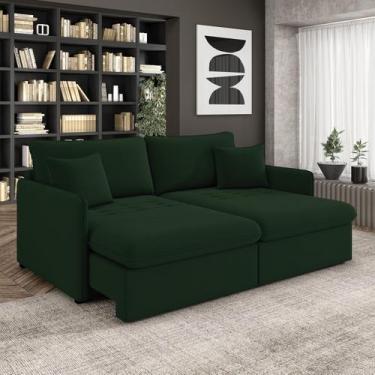Imagem de Sofá Retrátil Reclinável 2 Lugares 154cm Maili Veludo Verde K01 - D'Ro