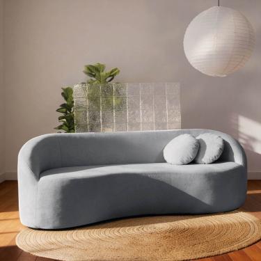 Imagem de Sofá 3 Lugares Orgânico 200cm Fava CabeCasa MadeiraOriginals Azul