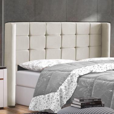 Imagem de Cabeceira Cama Box Casal King Size Gioconda 195cm Com Frame Suede Bege - Abmaza