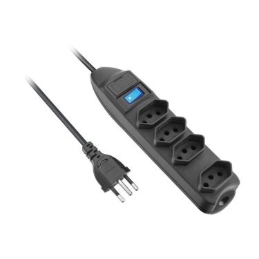 Imagem de Protetor de Linha - 4 Tomadas 2P +T Fusível Chave Liga/Desliga 1,5M