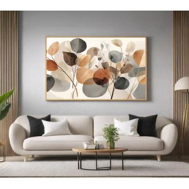 Imagem de Quadros Decorativos com Moldura Folhagem Terrosos para Sala Quarto e E