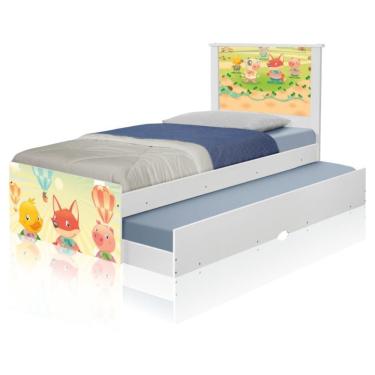 Imagem de Bicama Juvenil Adesivada Fazendinha Animais Com Colchões