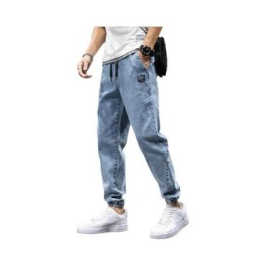 Imagem de Calças Cargo Masculinas plus Size Primavera Verão Pretas E Azuis Stree