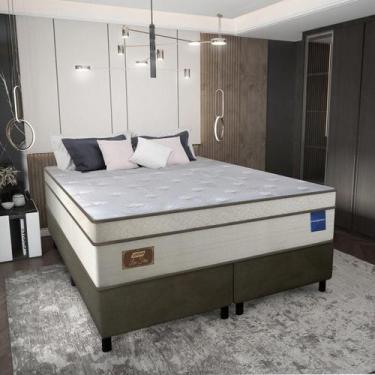 Imagem de Cama Box Conjugado Queen com Colchão (158x73x198) Lux Firm Gazin CR353