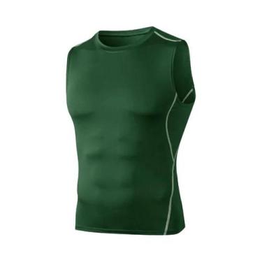 Imagem de Camiseta De Compressão Sem Mangas Para Corrida Masculina, Secagem Rápi