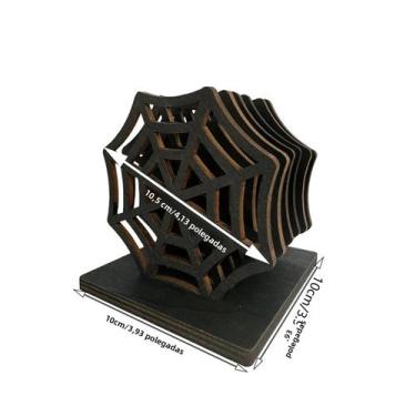 Imagem de Sousplat De Madeira Durável Com Teia De Aranha Para O Halloween, Base 