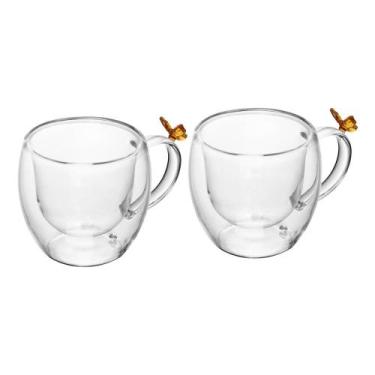 Imagem de Conjunto 02 Xícaras de Cafezinho 80ml Parede Dupla Sun Garden Wolff