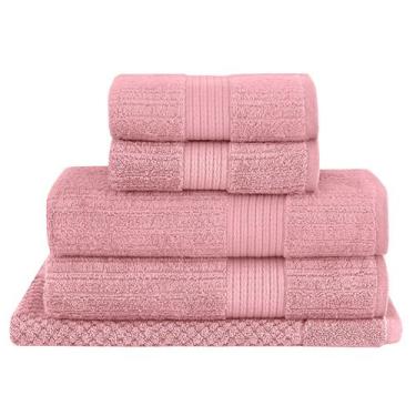 Imagem de Kit Jogo de Toalhas Buddemeyer 5 Peças Banho Rosto e Piso Fio Penteado