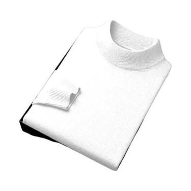 Imagem de Suéter Masculino De Inverno Quente Com Gola Alta, Tricô, Manga Longa, 