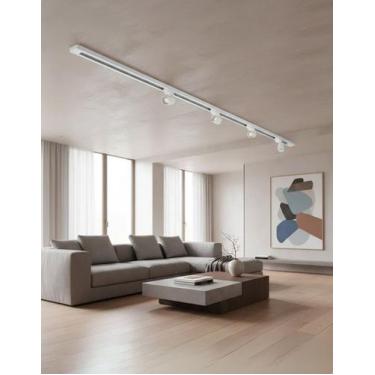 Imagem de Kit Trilho Eletrificado 1m com 4 Spots 7w Led Bivolt Minimalista Sofis