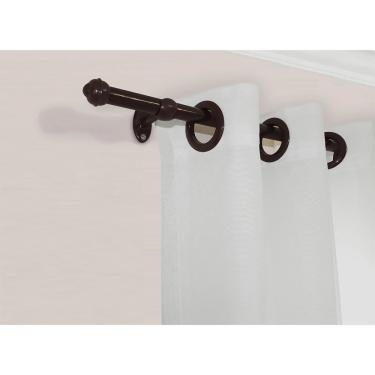 Imagem de Kit Varão Bella Arte Pratiko Basic 19mmx3m com 3 Suportes em Madeira Imbuia