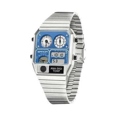 Imagem de Relógio Digital LED Masculino Quadrado Multifuncional Com Termômetro, 