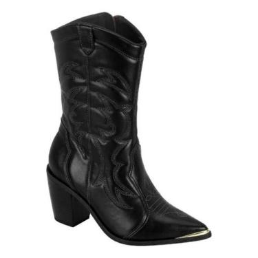 Imagem de Bota Texana Feminino Vizzano 3113101 Western, Preto, 37