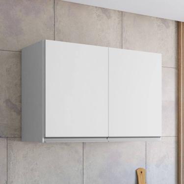Imagem de Armário Aéreo Cozinha Andréia 80cm 2 Portas Multiuso MDP Funcional Branco - Desk Design