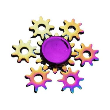 Imagem de Fidget Spinner De Metal Com Gradiente Arco-Íris, Rolamento Silencioso,
