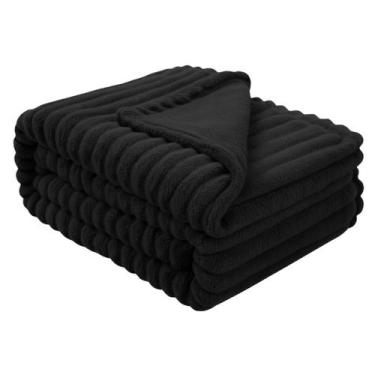 Imagem de Manta Cobertor Canelada Casal Soft Riscada Aveludada 2,0x1,80 microfib