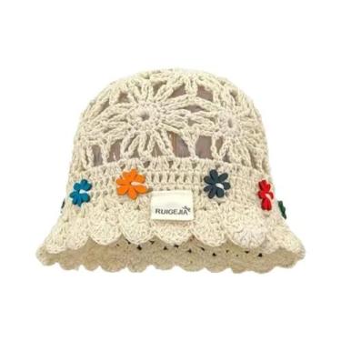 Imagem de Chapéu De Verão Feminino Coreano Feito À Mão Com Decoração De Flores, 