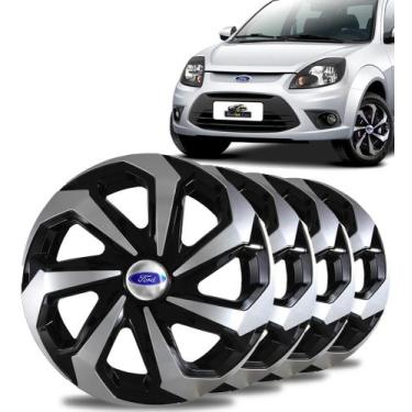 Imagem de Jogo Calota Aro 14 Spider Black Silver Ford Ka Fiesta Focus - Elitte
