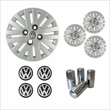 Imagem de Jogo Calota Aro 14 Gol Voyage Saveiro G5 2009 à 2011 + Emblema Resinad