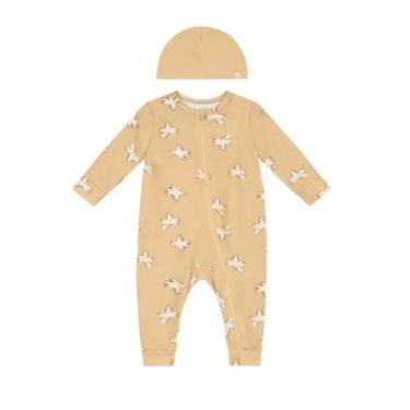 Imagem de Macacão bebê unissex em cotton com touquinha Brandili Baby-Unissex