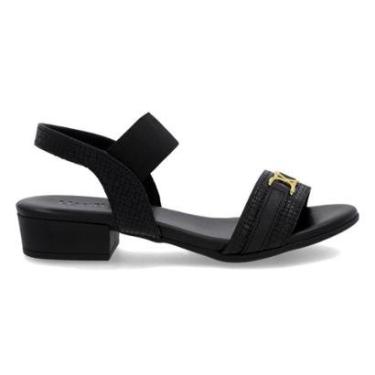 Imagem de Sandália Usaflex Feminina Salto Bloco Baixo Couro Casual AI27013-Feminino